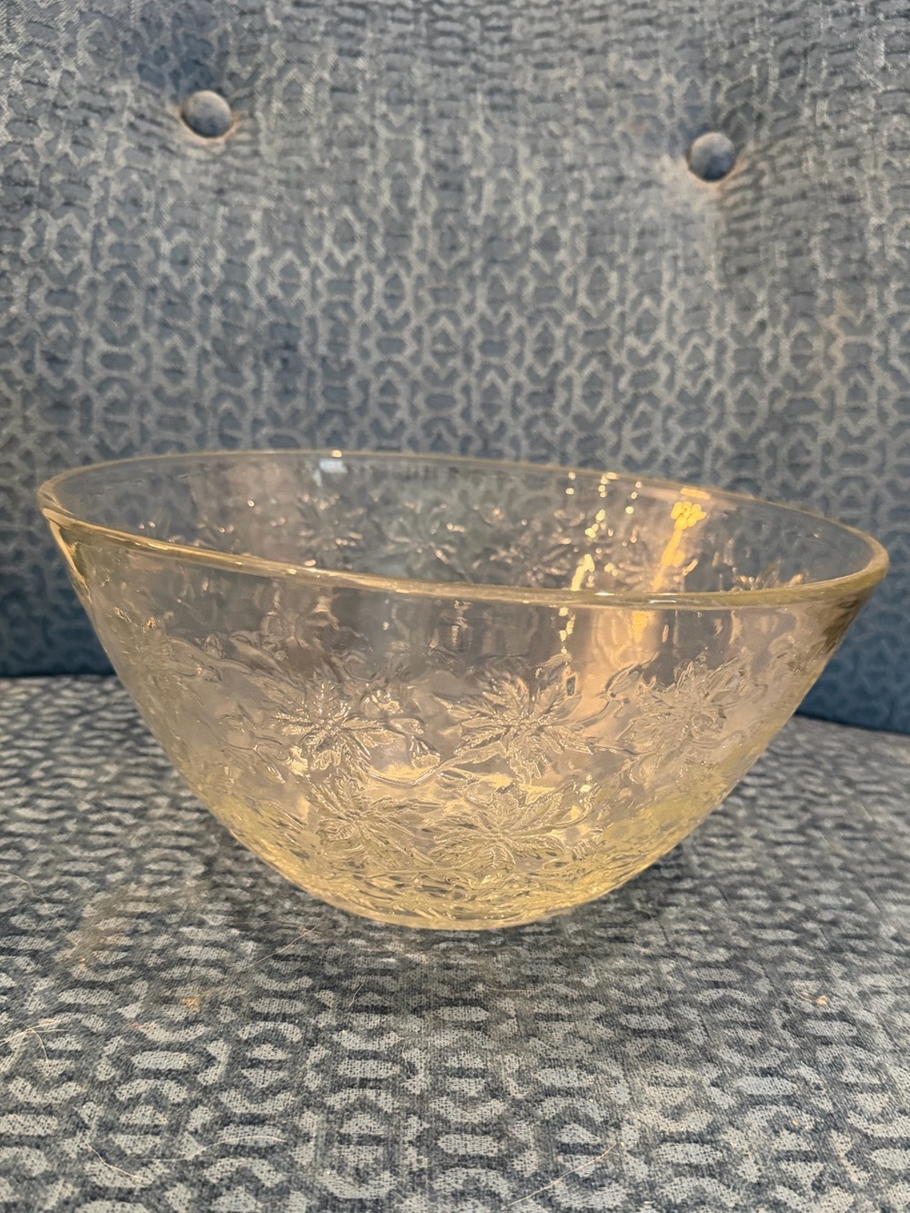 Crystal Floral Serving Bowl 10” across. Beautiful
